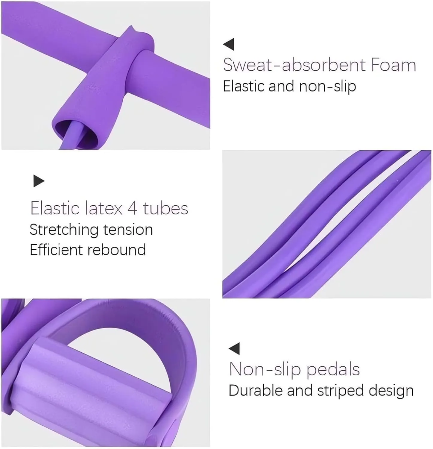 Pedal Resistance Bands with Handles -4 Tube Pedal Ankle Puller 2025 Upgraded Stretch Bands for Exercise Sit-ups Workout Equipment, Auxiliary Device Fitness Equipment for Women Men.