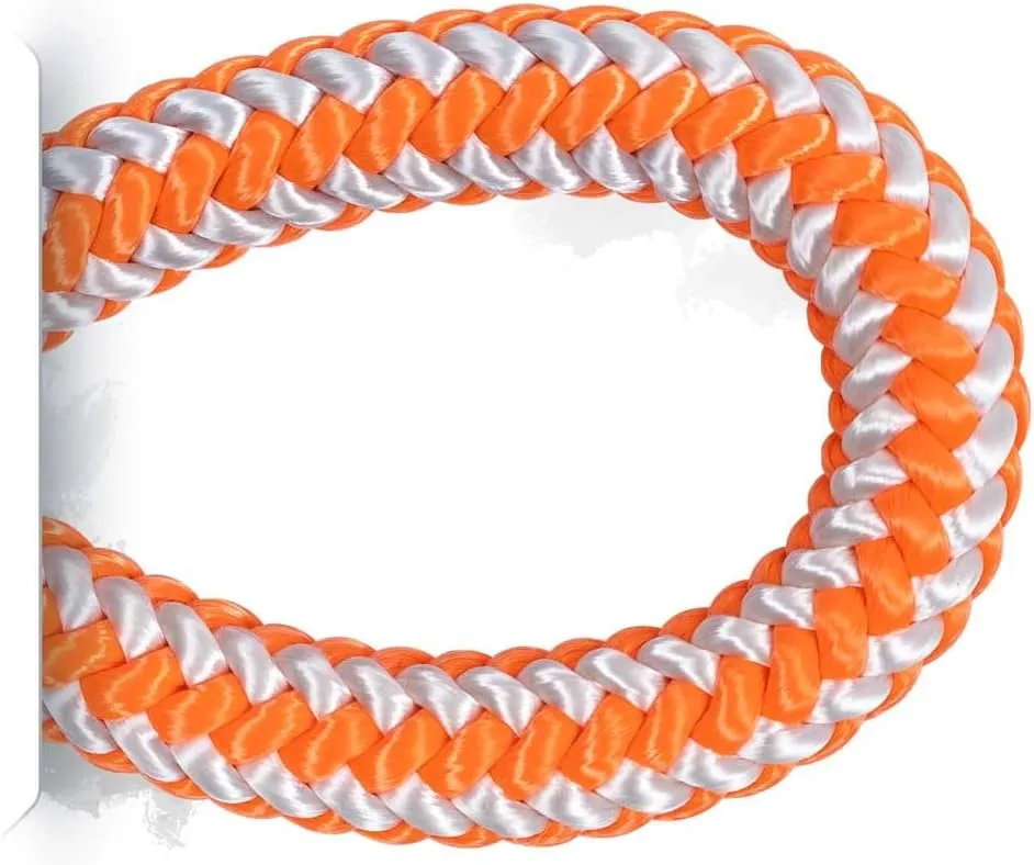 Pelican Rope 16-Strand 1/2 in (12.7 mm) Arborist-16™ Rope - 7000 lbs MBS - Static Climbing Rope - Rescue Operations - High Visibility - 120 ft - Sewn Eye - Orange/White - Made in The USA