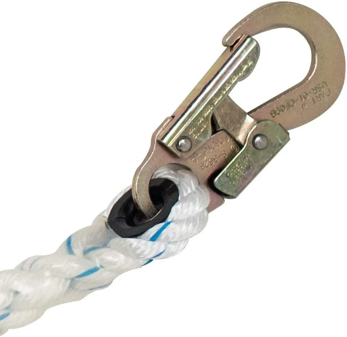 Pelican Rope 5/8" x 25' Polyester Composite Vertical Lifeline Rope with Steel Snaphook