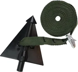 Pelican Rope Tree Guy Tree Tie Staking Anchor and Strap Kit 3 Pack, 12 ft Guy Line with Tree Staking System, Cam Lock