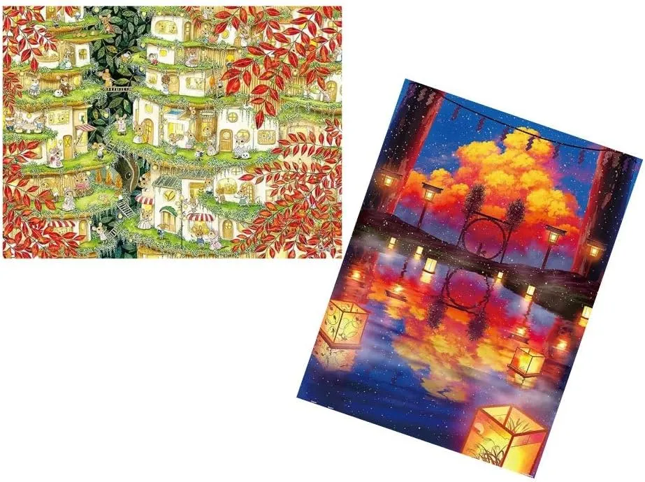 Pintoo Two Plastic Jigsaw Puzzles Bundle - 1200 Piece - Smart - Sweet Home and 1200 Piece - ペい - Floating Lantern Festival [H2370 H2413]