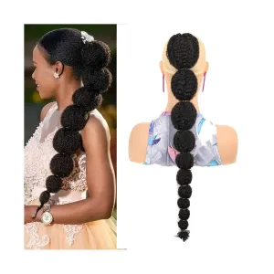 Ponytail Extension Synthetic Ponytail Hair Extension for Black Women, 18/24inch Afro Puff Bubble Lantern Braid Drawstring Ponytail Clip on Pony Tail Hair Extension Ponytail Hairpieces(18inch)