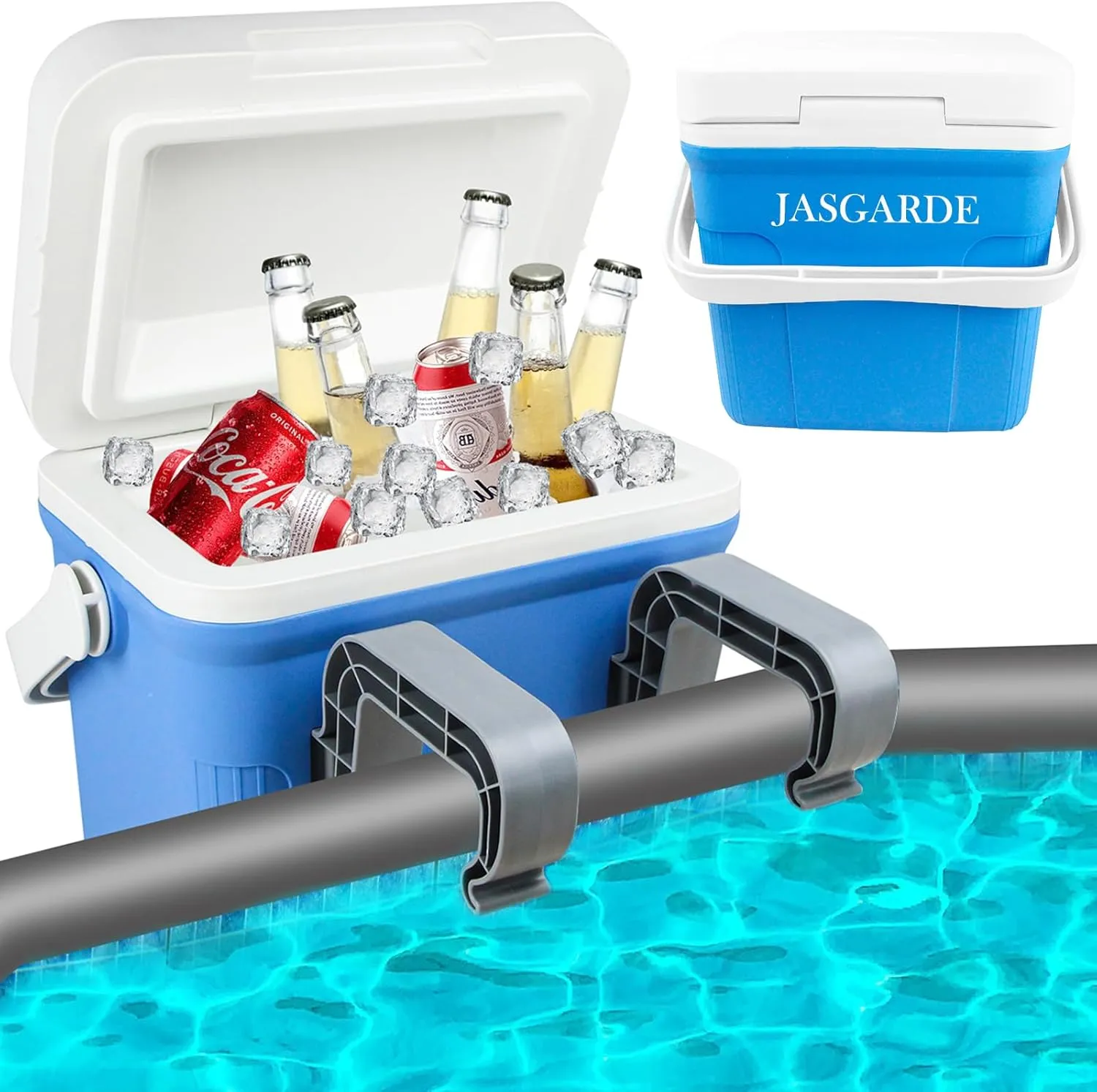 Pool Cooler, Small Coolers Hard Shell for Above Ground Pools Accessories, Insulated Cooler Ice Chest Keeps Ice for up to 3 Days, Portable Poolside Coolers, Outdoor Chill Boxs for Pool Parties