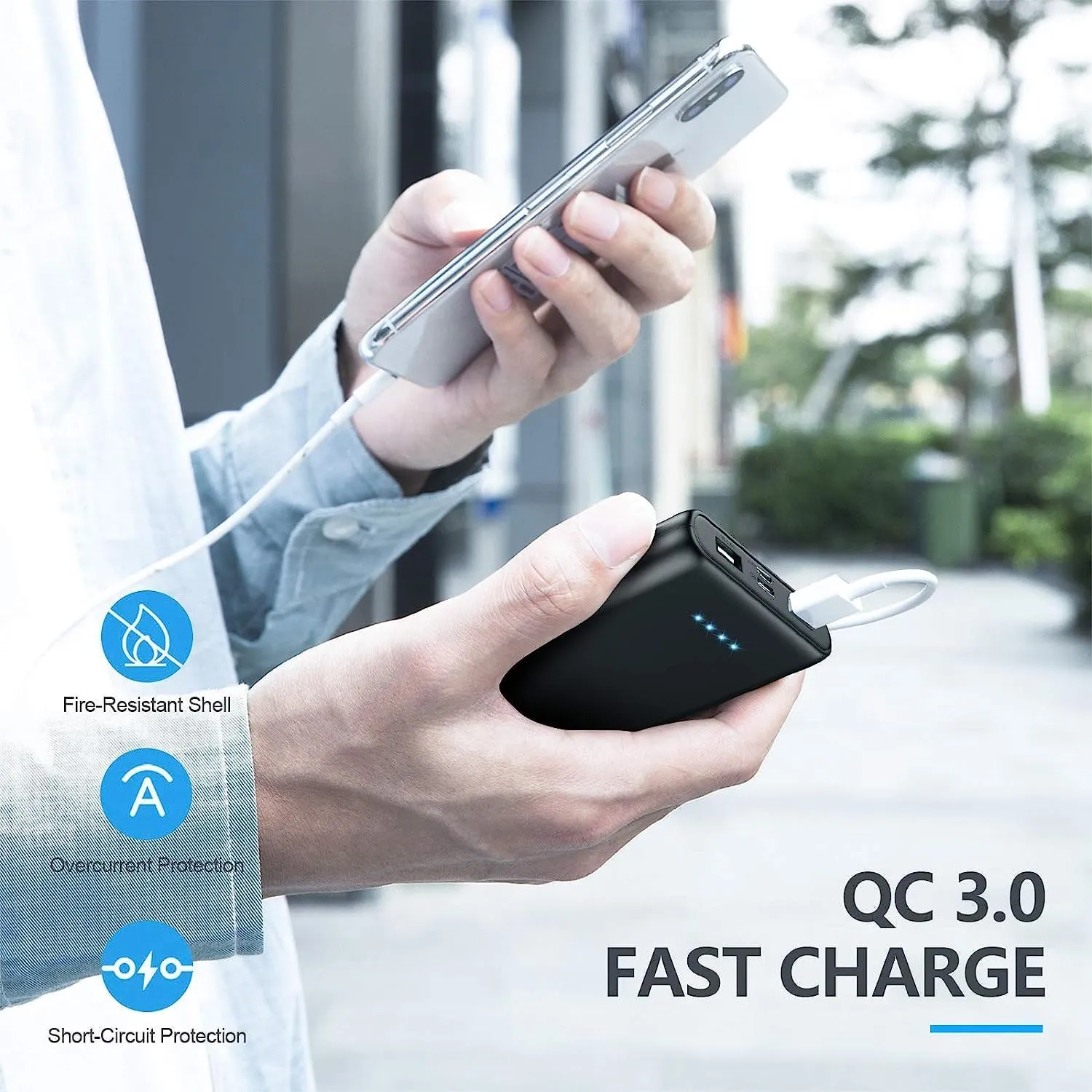 Portable Charger Power Bank 26800mAh, QC3.0 USB C PD Fast Phone Charging with Smart Intelligent Controlling IC, 3 Out & 2 Input External Cell Phone Battery Pack Compatible with iPhone,Android etc