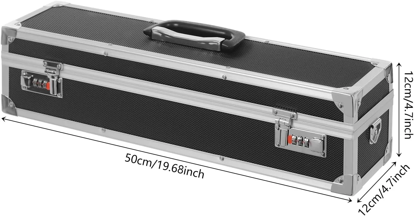 Portable Knife Case Lockable Knife Storage Box with Handle Modern Knives Holder Organizer with Lock 8 Slots for Kitchen Hotel Restaurant (Black)