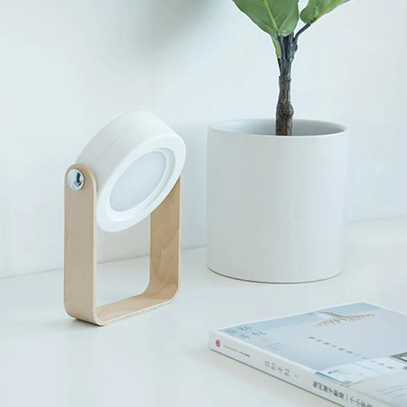 Portable Lantern Lamp With Wooden Handle