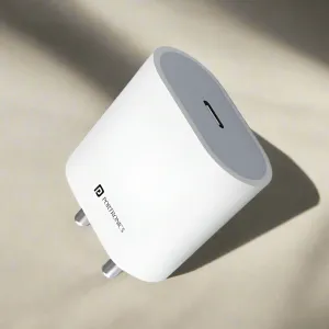 Portronics Adapto 20 20W Fast Charger for All Phones (Type C port, White)