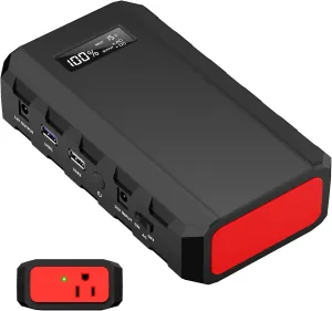 powkey 88Wh Portable Power Station 24000mAh Camping Solar Generator(Solar Panel Not Included) Lithium Battery Power 110V/65W AC, DC, USB QC3.0 for Home Camping Emergency Backup Black