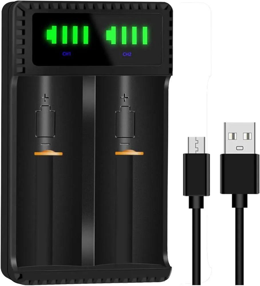 Premium Dual Slot 18650 Lithium Battery Charger