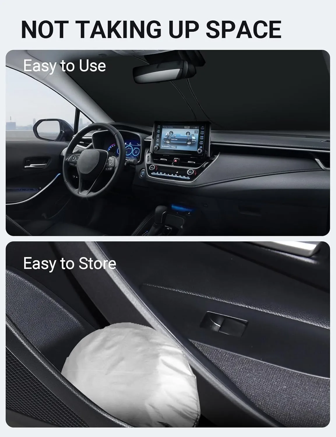 Proadsy 2025 Upgrade Front Windshield Sunshade Foldable Sun Shade Protector Custom Fit 2019-2024 2025 Toyota Corolla SE XSE L LE XLE Hybrid Sedan Accessories