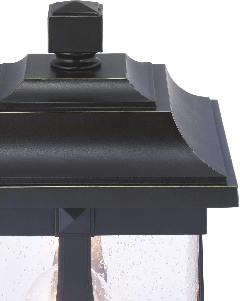 Progress Lighting Abbott Collection 1-Light Clear Seeded Glass Craftsman Outdoor Post Lantern Light Antique Bronze 18.50x8.25x8.25