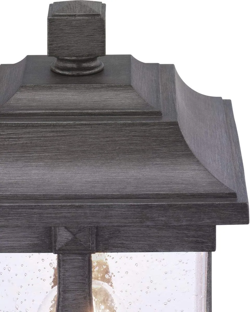 Progress Lighting Abbott Collection 1-Light Clear Seeded Glass Craftsman Outdoor Post Lantern Light Antique Pewter