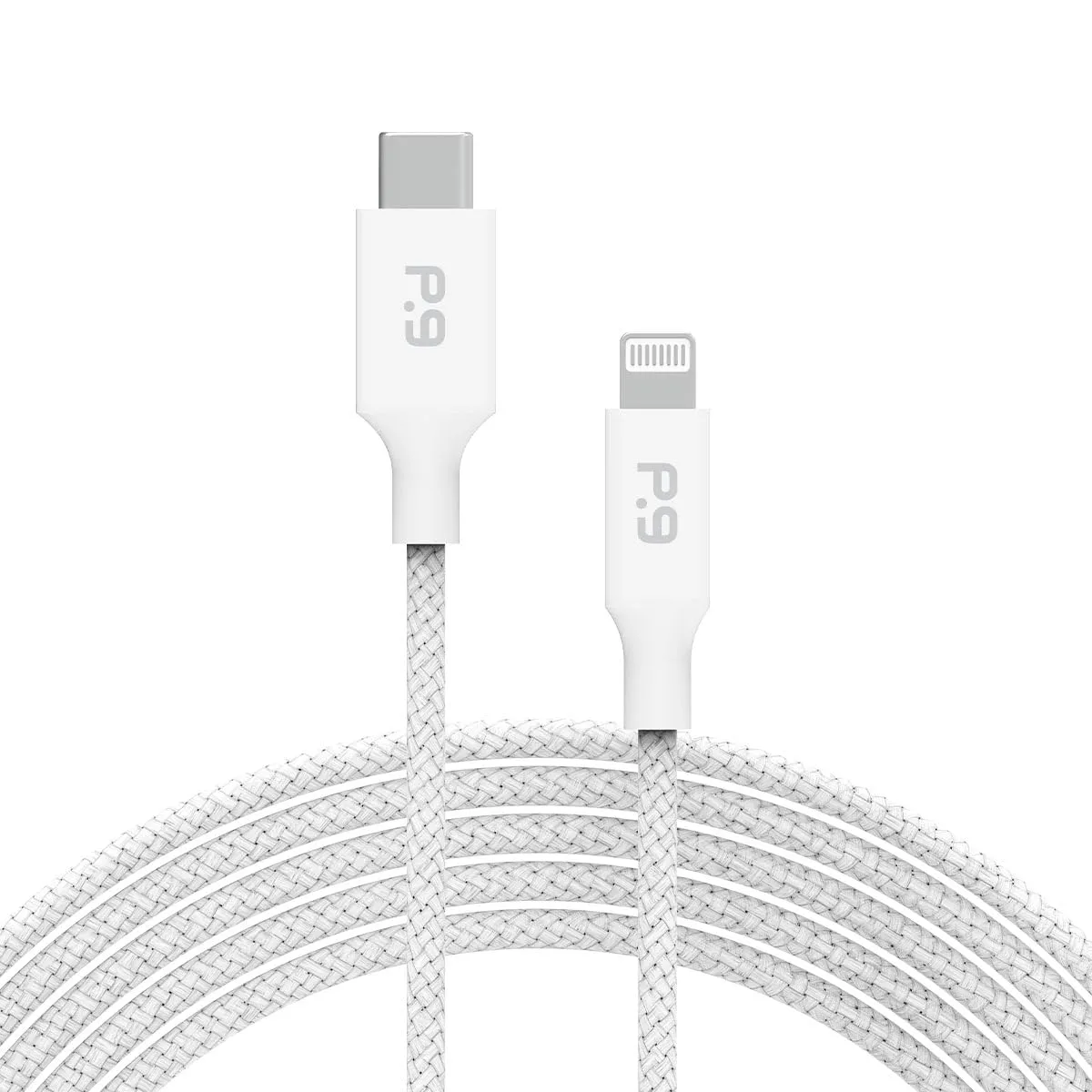 PureGear Braided USB C to Lightning Cable, Apple MFi Certified Charging Data Sync Cable Support Power Delivery & Type C Chargers for iPhone 14,14 Pro, 14 Pro Max,13,12,11,Xs,XR,X,SE,iPad, White (6 FT)
