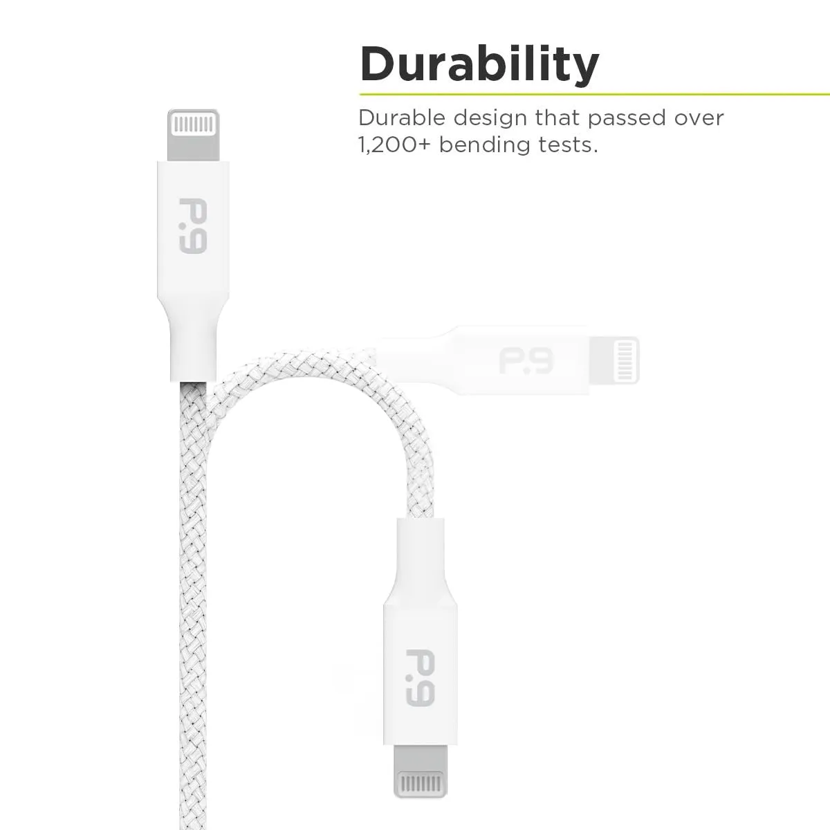 PureGear Braided USB C to Lightning Cable, Apple MFi Certified Charging Data Sync Cable Support Power Delivery & Type C Chargers for iPhone 14,14 Pro, 14 Pro Max,13,12,11,Xs,XR,X,SE,iPad, White (6 FT)