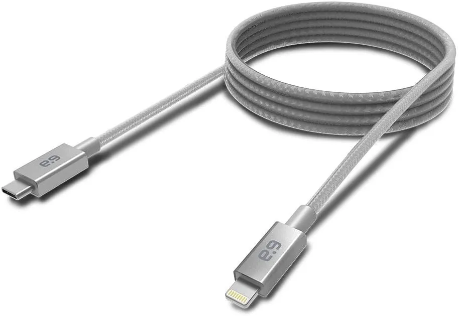 PureGear USB C to Lightning Cable, Braided Apple MFi Certified Charging Data Sync Cable Support Power Delivery and Type C Chargers for iPhone 14,14ProMax,13,13Pro,12,SE,iPad, Metallic Space Gray(4 FT)