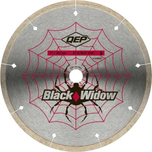 QEP 7" Black Widow Premium-Grade, Thin Rim Diamond Blade for Wet Cutting of Porcelain, Ceramic, Granite and Marble Tile