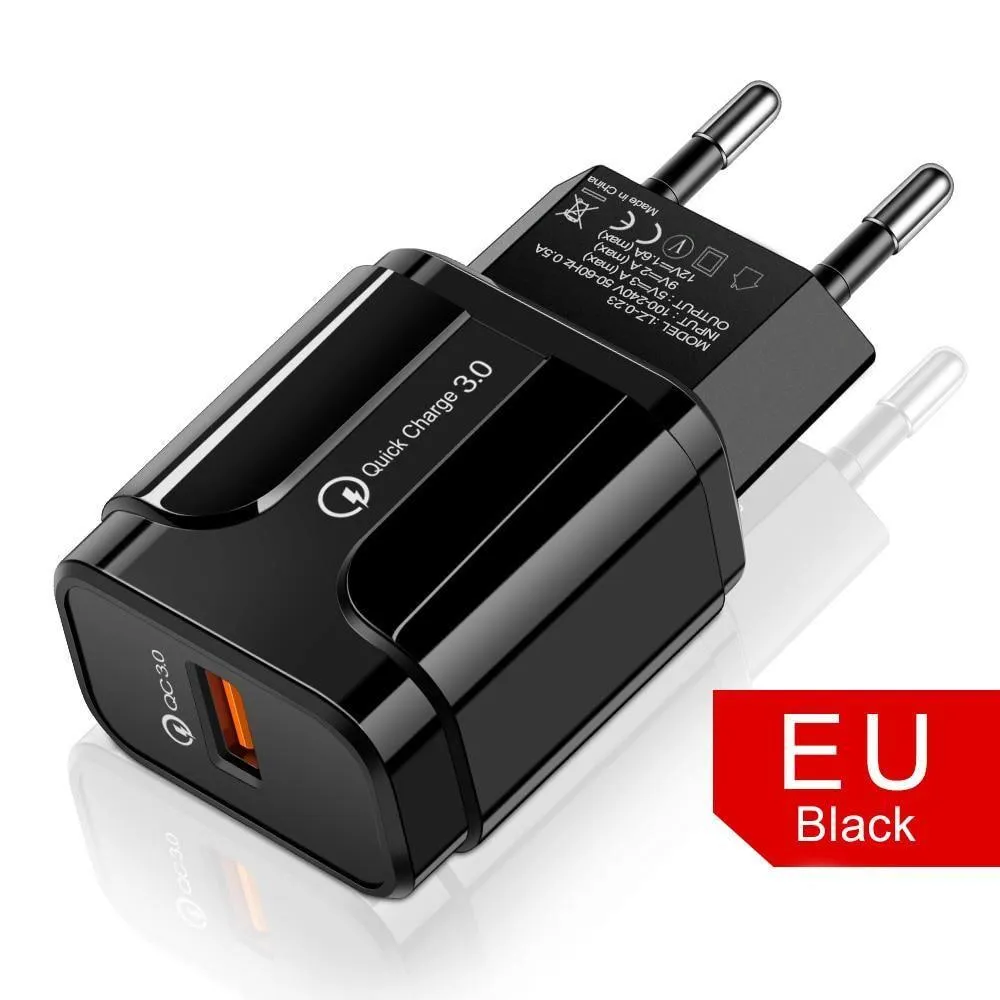 Quick Charge 3.0 USB Charger QC 3.0 Fast Charging  Plug Adapter Wall Mobile Phone Chargers