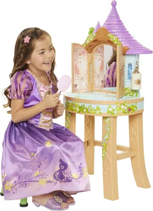 Rapunzel Vanity Disney's Tangled Rapunzel's Tower Vanity Playset with Mirror, Hair Brush, Hair Play Pieces, and Stool