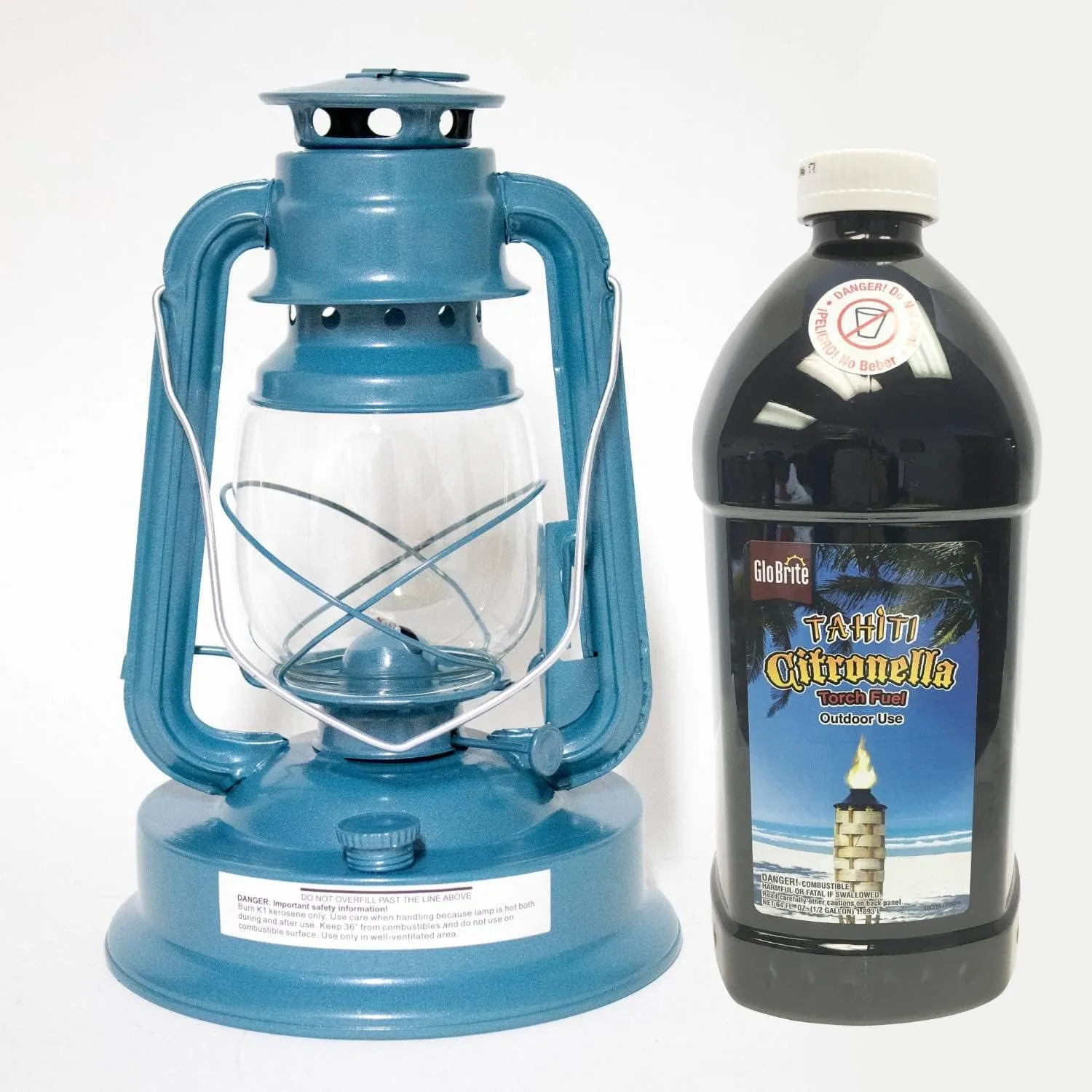 Rayo Oil Lantern - Royal Lantern with 64 Ounces Citronella Fuel for Outdoor Camping and Patio Use, Cobalt Blue