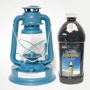 Rayo Oil Lantern - Royal Lantern with 64 Ounces Citronella Fuel for Outdoor Camping and Patio Use, Cobalt Blue
