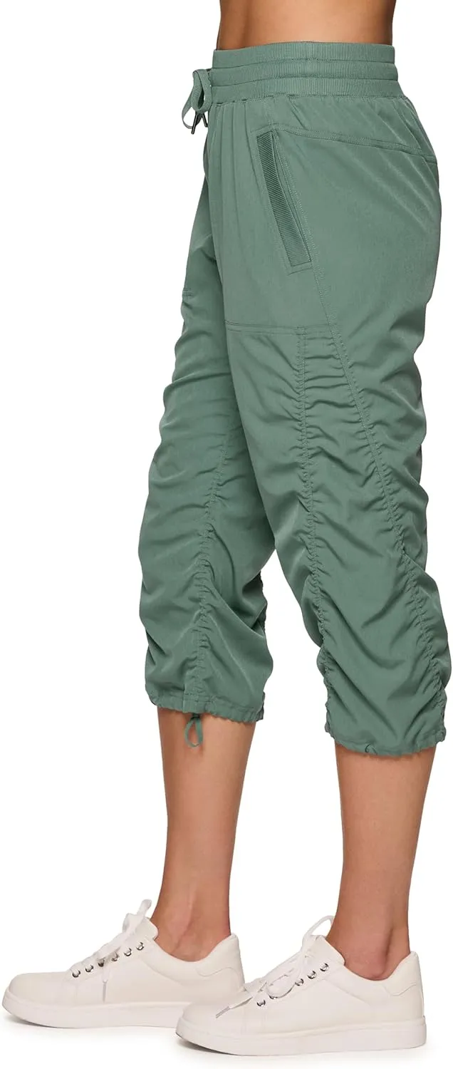 RBX Active Capri Pants for Women Joggers Stretch Lightweight Women’s Casual Pant Capri with Drawstring
