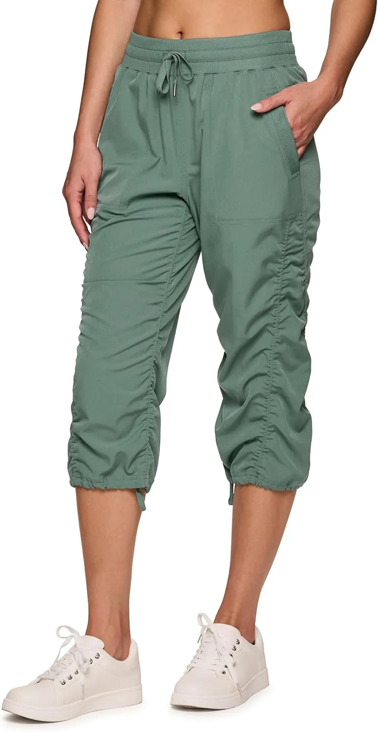 RBX Active Capri Pants for Women Joggers Stretch Lightweight Women’s Casual Pant Capri with Drawstring