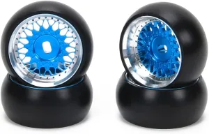 RCAWD Rim Wheel Classic Drift Tire for 1/28 Wltoys K969 K989 P929 Rally Kyosho Mini-Z Mini-Q Mini-D Upgrades, No More Glue RC Wheel Parts Blue