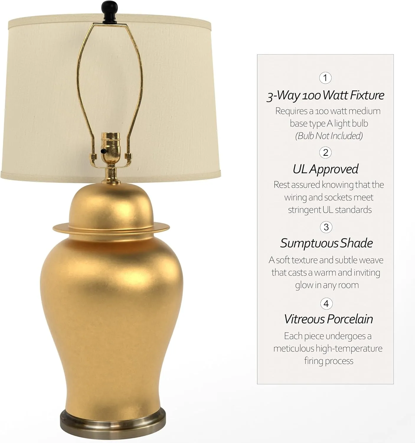 Red Lantern 28.5" Golden Temple Jar Lamp