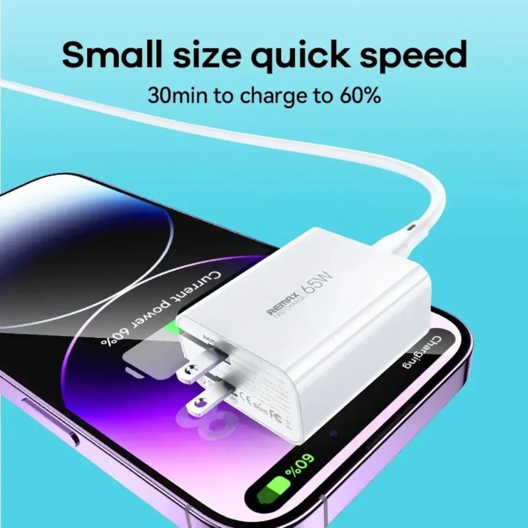 REMAX RP-U125 KIDDY SERIES 65W A C FAST CHARGER(US) (209447)