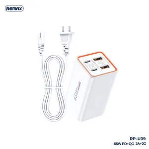 REMAX - RP-U39 Wayu Series PD QC Foldable GAN Charger ( 65W ) - White
