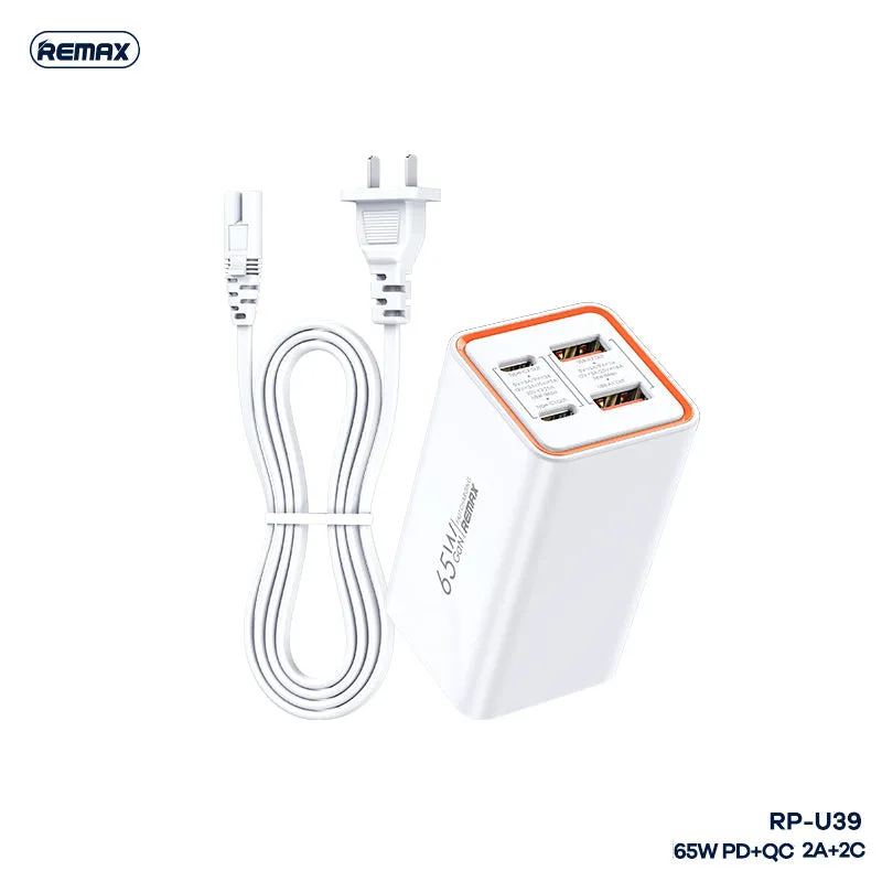 REMAX - RP-U39 Wayu Series PD QC Foldable GAN Charger ( 65W ) - White
