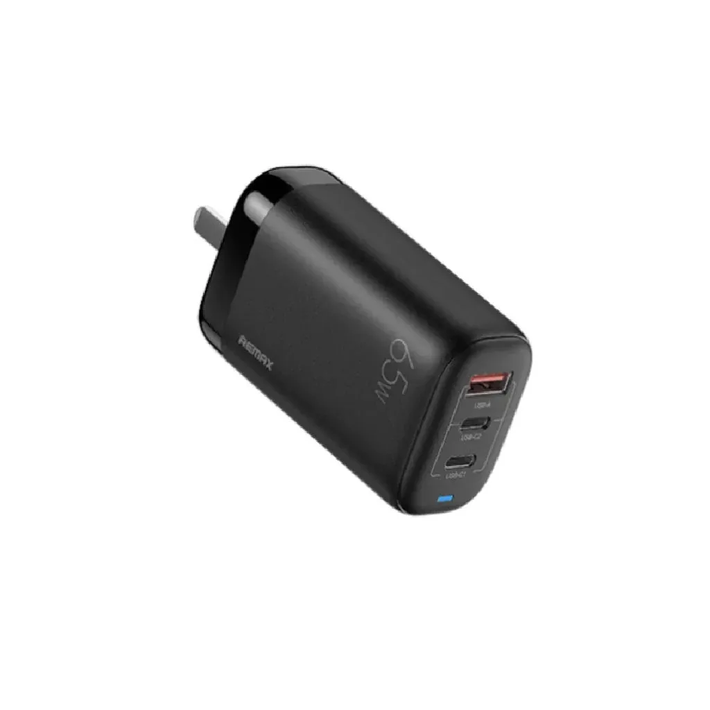 REMAX RP-U55 LIGIL SERIES 65W PD QC GAN MULTI COMPATIBLE FAST CHARGER ONLY (1USB/2 TYPE-C), GAN Charger, PD QC Charger