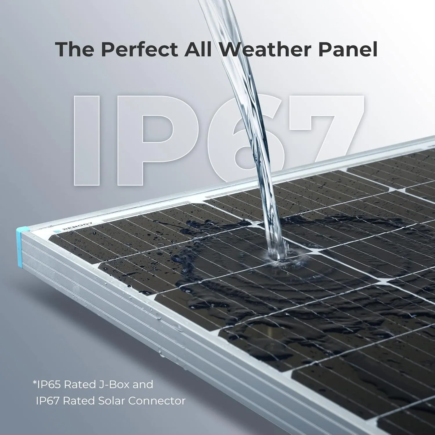 Renogy Solar Panel 100 Watt 12 Volt with Mounting Z Brackets High-Efficiency Monocrystalline PV Module Power Charger for RV Marine Rooftop Farm Battery and Other Off-Grid Applications