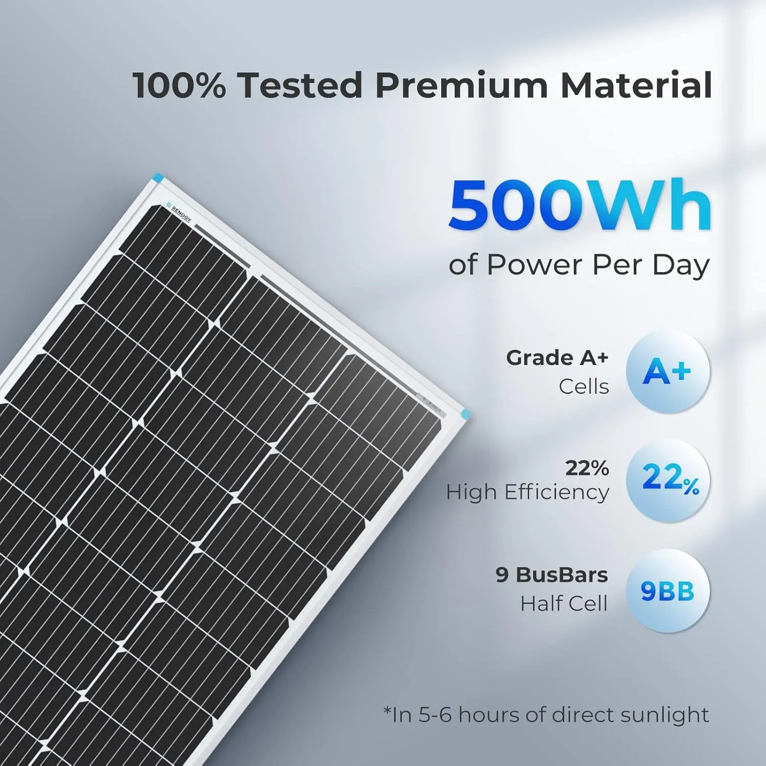 Renogy Solar Panel 100 Watt 12 Volt with Mounting Z Brackets High-Efficiency Monocrystalline PV Module Power Charger for RV Marine Rooftop Farm Battery and Other Off-Grid Applications
