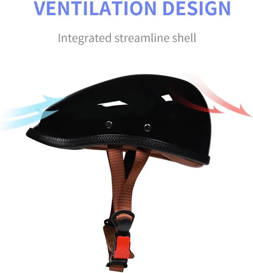 Retro Motorcycle Half Shell Helmets Brain-Cap Half Open Helmet Scooter Locomotive Horse Riding Half Helmet Unisex DOT Certification