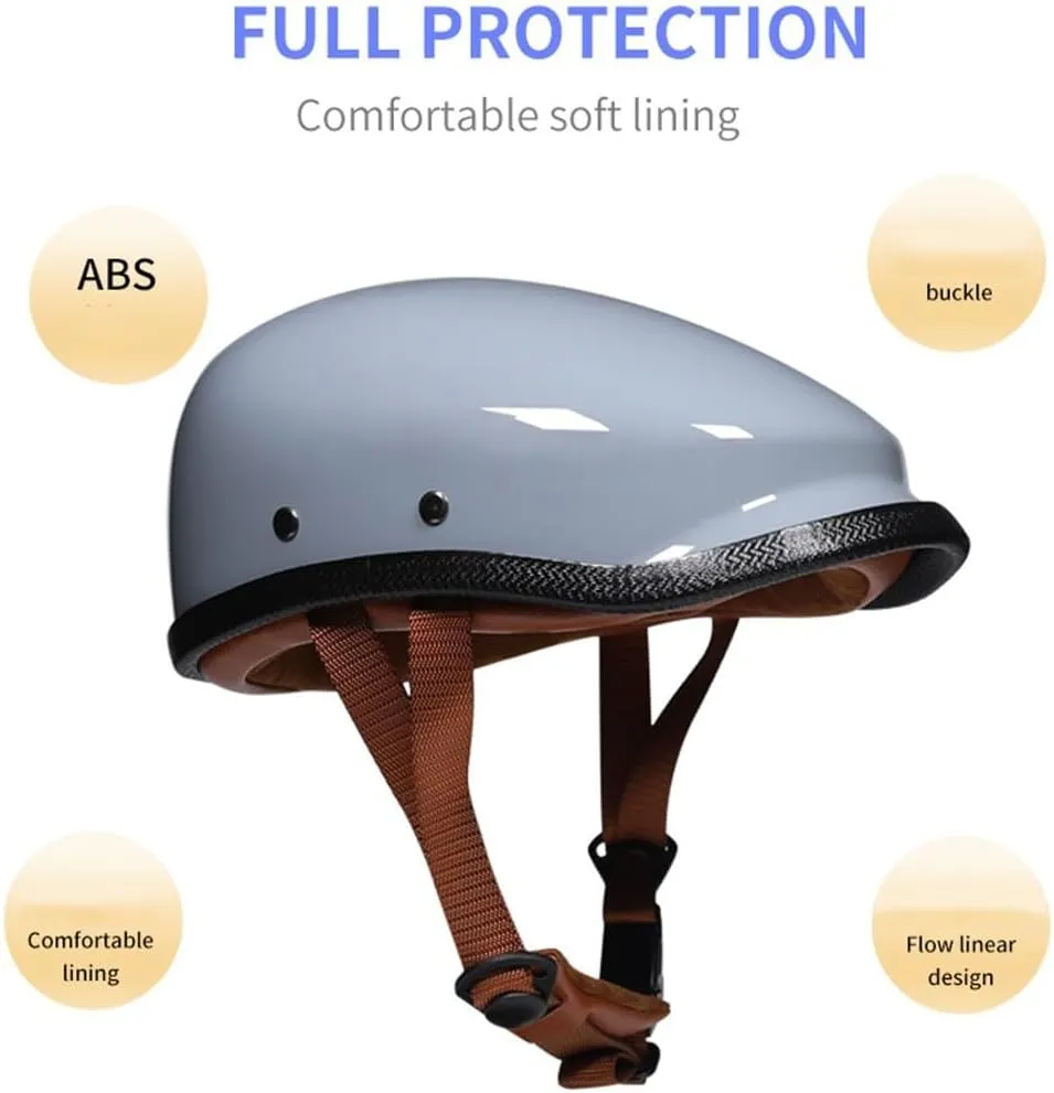 Retro Motorcycle Half Shell Helmets Brain-Cap Half Open Helmet Scooter Locomotive Horse Riding Half Helmet Unisex DOT Certification