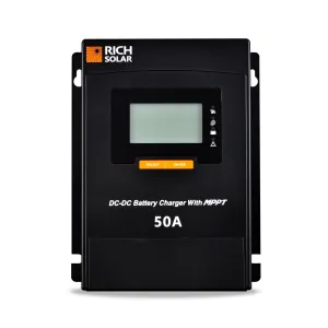 Rich Solar 50 Amp DC to DC Lithium Battery Alternator Charger with MPPT - Fast Charging, Efficient, and Durable for Off-Grid RVs, Boats, and More