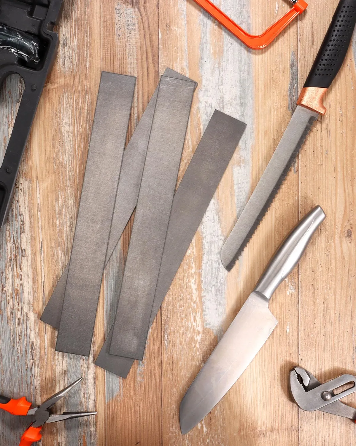 Rocaris 5 Pcs 12"x1.5"x0.12" 1095 High Carbon Steel for Knife Making, Knife Blanks Flat Steel Stock Billets for Forging Tools and Equipment