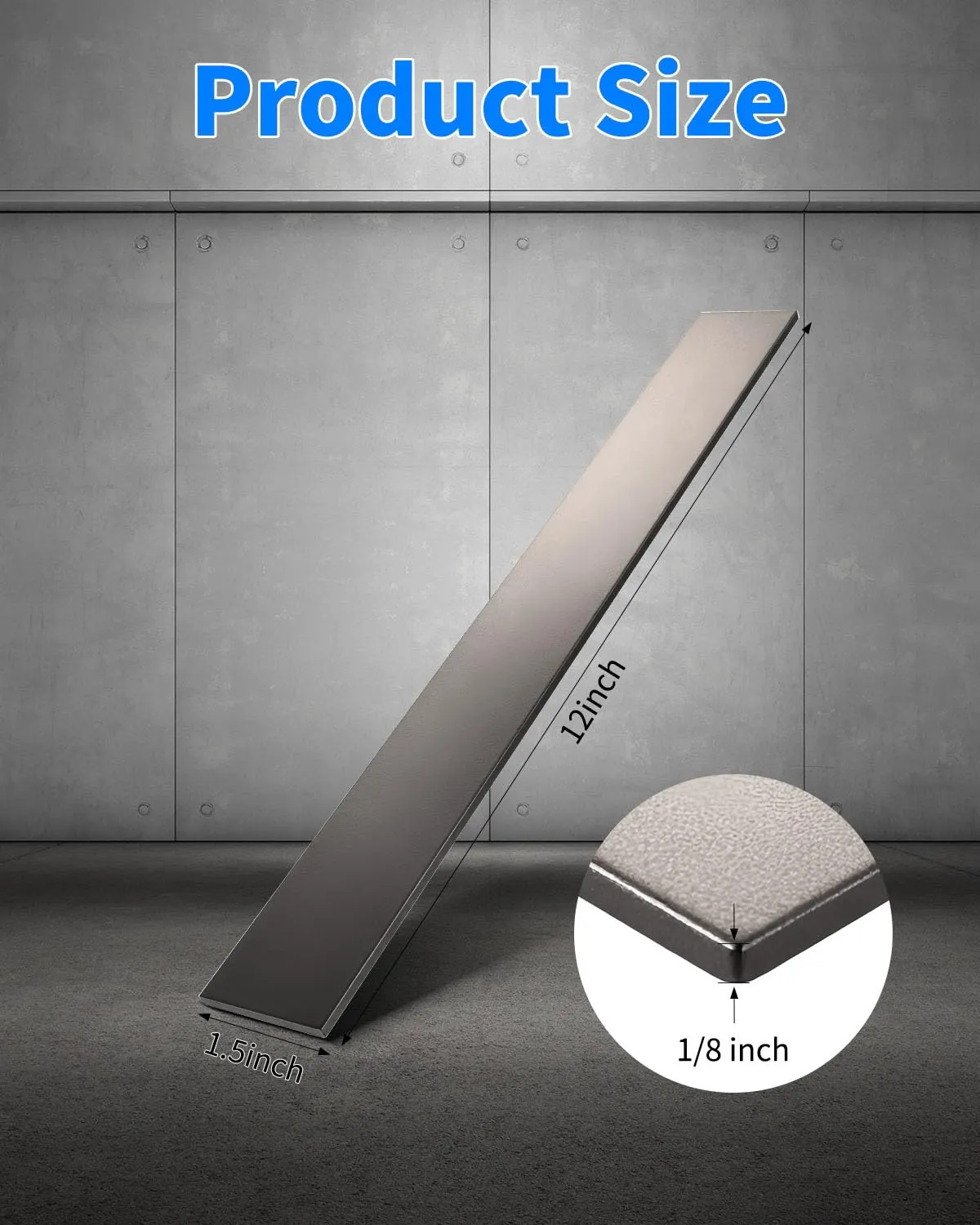 Rocaris 5 Pcs 12"x1.5"x0.12" 1095 High Carbon Steel for Knife Making, Knife Blanks Flat Steel Stock Billets for Forging Tools and Equipment