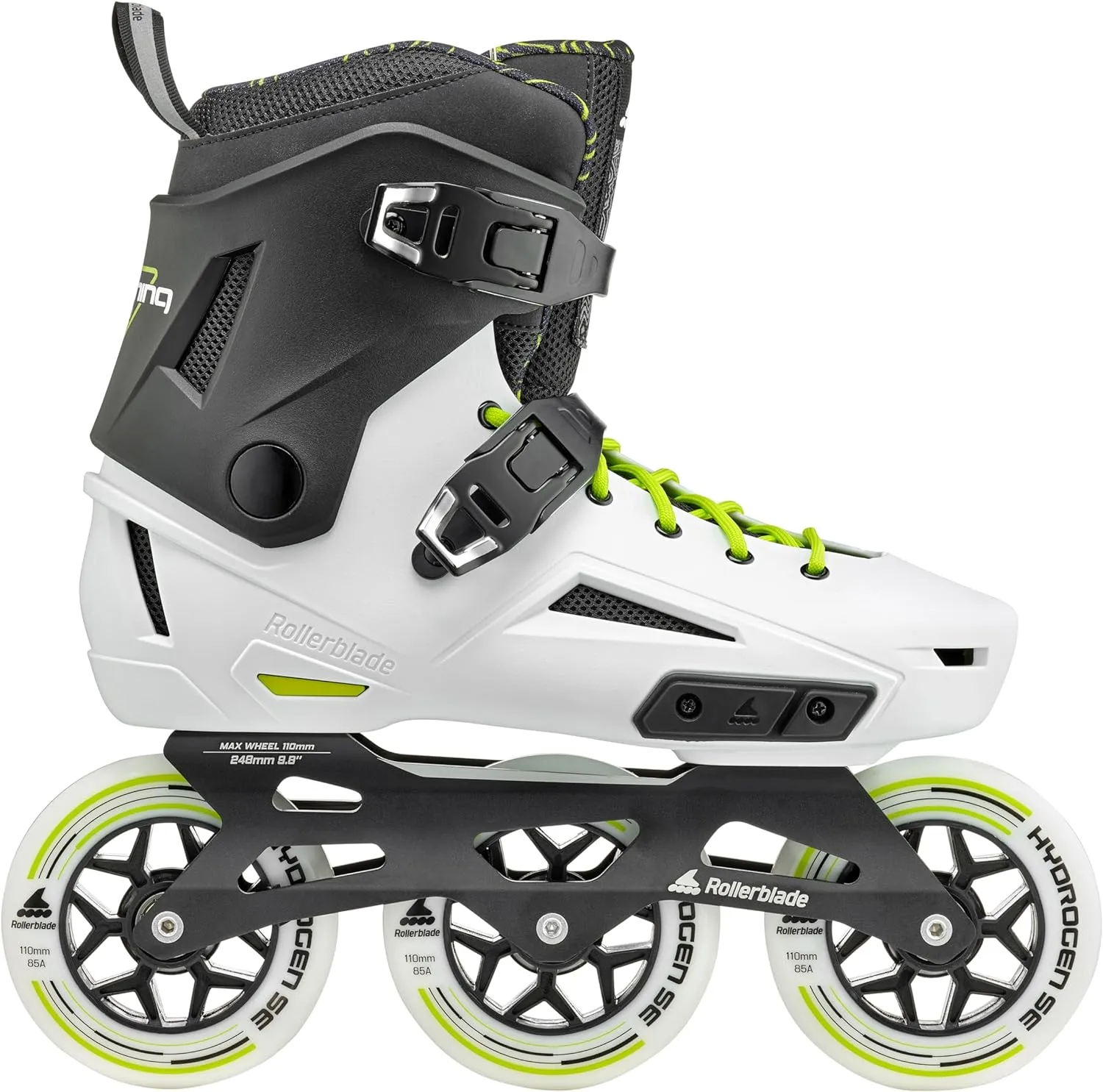 Rollerblade Lightning 110 Unisex Adult Urban Inline Skate, White and Black