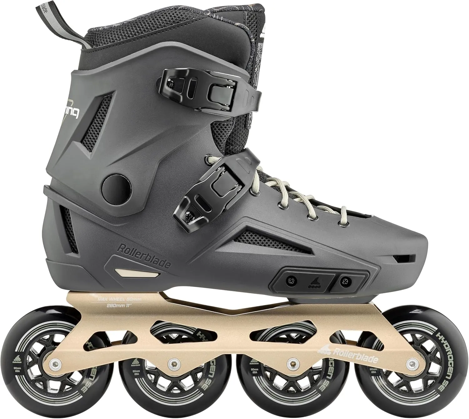 Rollerblade Lightning 90 Men's Urban Inline Skate, Anthracite and Taupe