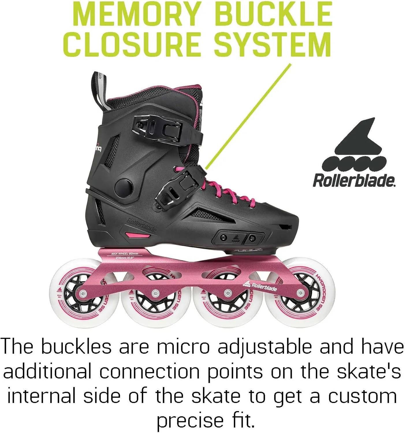 Rollerblade Lightning 90 Women's Urban Inline Skate, Black and Sangria