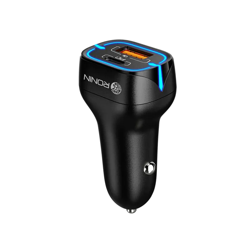 Ronin 20W Dual-Port QC & PD Fast Car Charger R-345