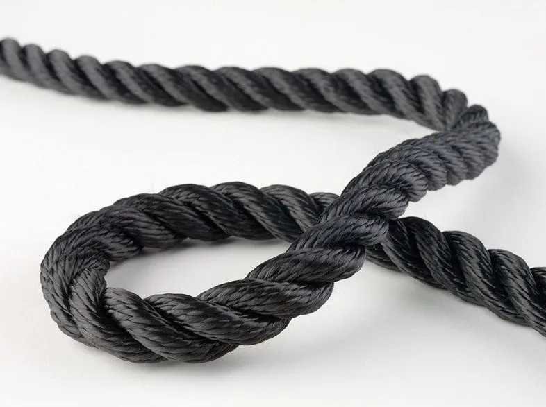 Rope Rope Black Twisted 3 strand (5 sizes) polyester
