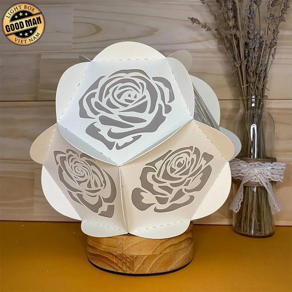 Rose - Pentagon 3D Lantern File - Cricut File - LightBoxGoodMan
