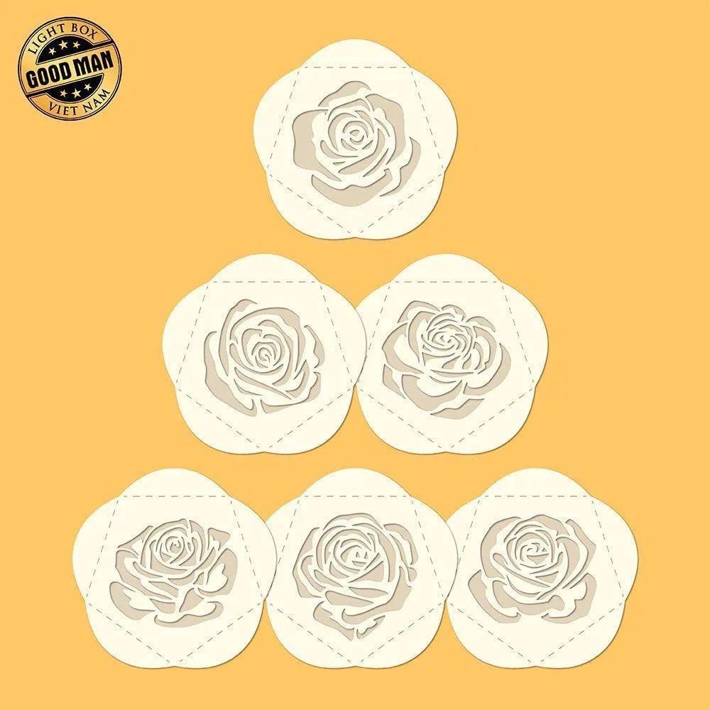 Rose - Pentagon 3D Lantern File - Cricut File - LightBoxGoodMan