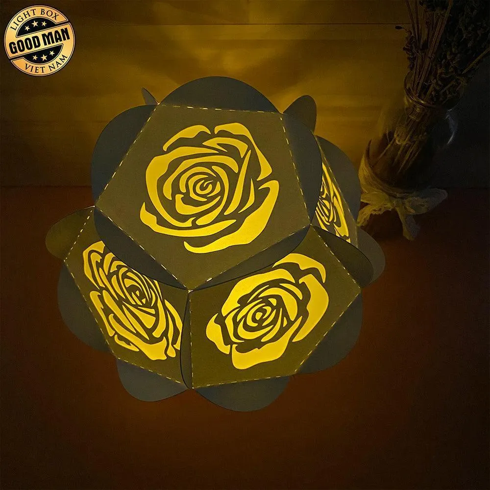 Rose - Pentagon 3D Lantern File - Cricut File - LightBoxGoodMan