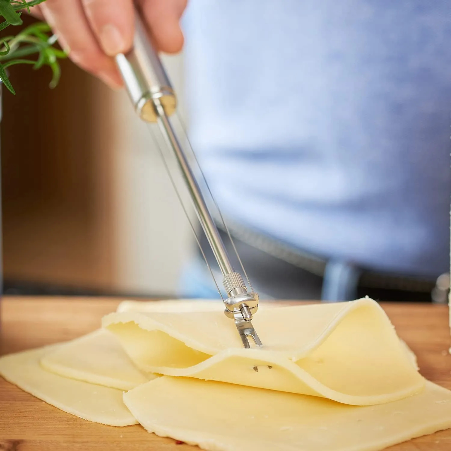 Rösle 12723 Stainless Steel Wire Cheese Slicer with Prongs for Cheese Cutting, 9.8-inch, Silver