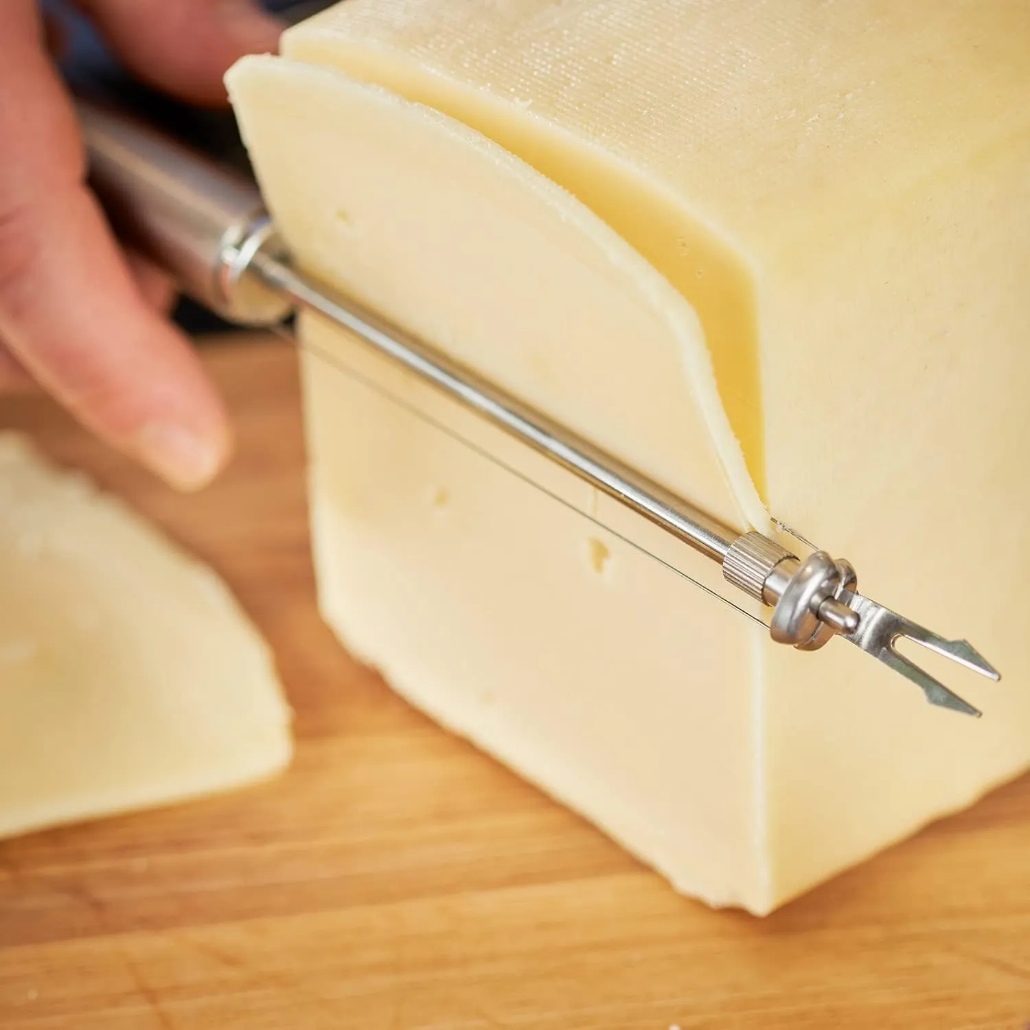 Rösle 12723 Stainless Steel Wire Cheese Slicer with Prongs for Cheese Cutting, 9.8-inch, Silver