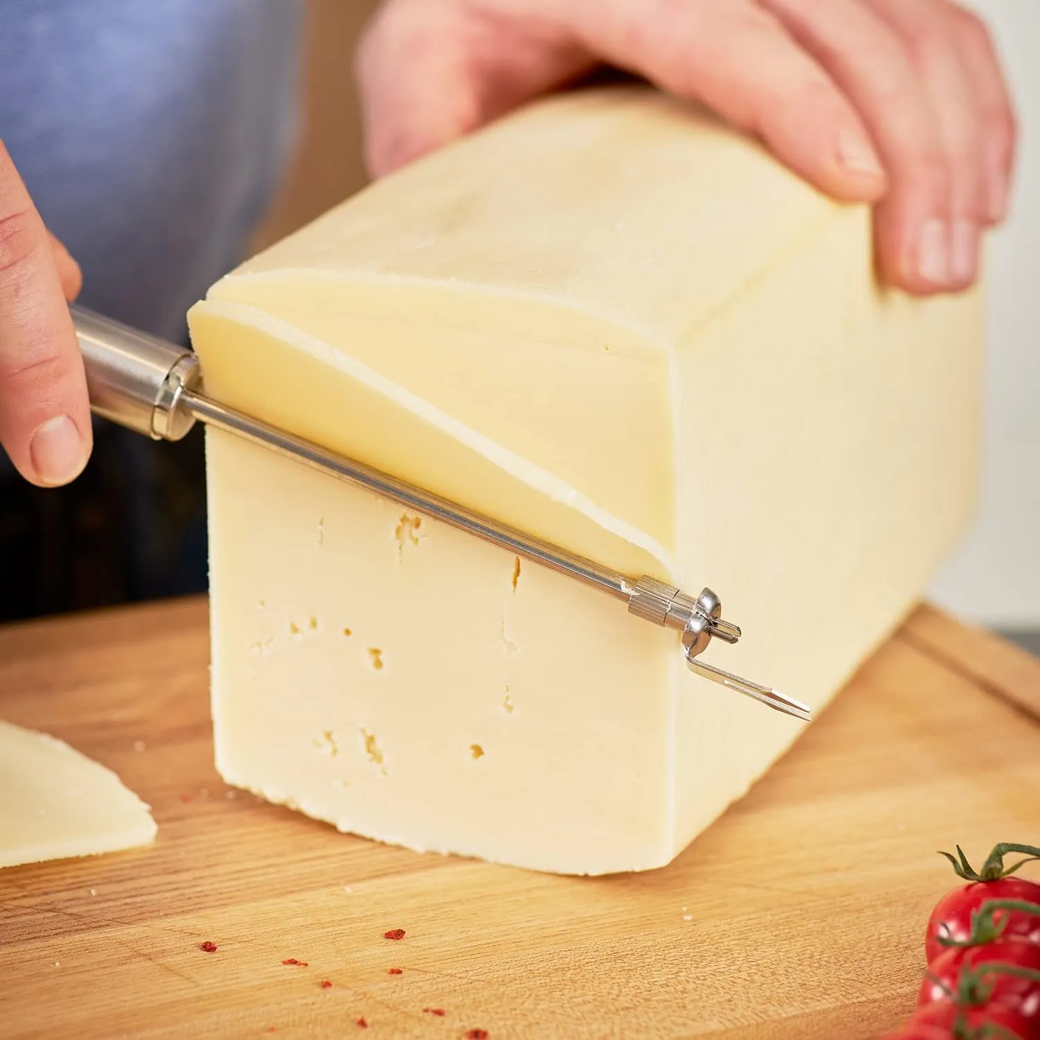 Rösle 12723 Stainless Steel Wire Cheese Slicer with Prongs for Cheese Cutting, 9.8-inch, Silver